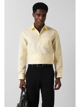 Van Heusen - Men Yellow Solid Full Sleeves Formal Shirt