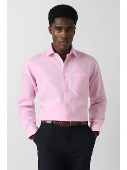 Van Heusen - Men Pink Solid Full Sleeves Formal Shirt