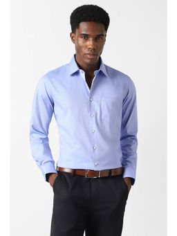 Van Heusen - Men Light Blue Slim Fit Solid Full Sleeves Formal Shirt