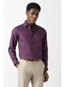 Van Heusen - Men Purple Textured Full Sleeves Wedding Shirt