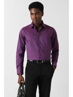 Van Heusen - Men Purple Textured Full Sleeves Party Shirt