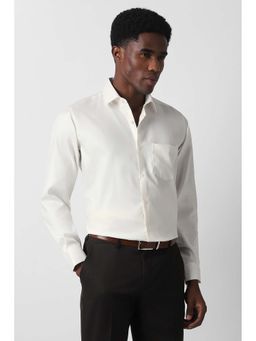 Van Heusen - Men White Regular Fit Solid Full Sleeves Formal Shirt