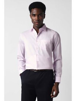 Van Heusen - Men Pink Slim Fit Textured Full Sleeves Formal Shirt