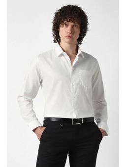 Van Heusen - Men White Slim Fit Textured Full Sleeves Party Shirt