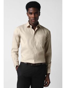 Van Heusen - Men Beige Slim Fit Full Sleeves Party Shirt