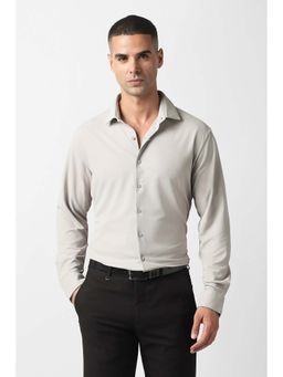 Van Heusen - Men Grey Slim Fit Solid Full Sleeves Formal Shirt