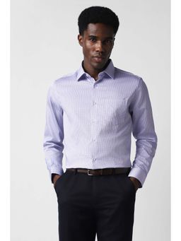 Van Heusen - Men Light Blue Relaxed Fit Print Full Sleeves Party Shirt