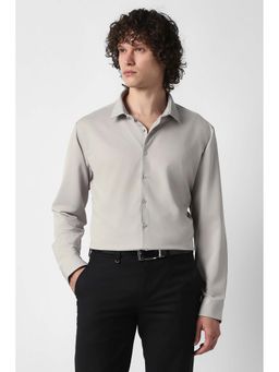 Van Heusen - Men Grey Slim Fit Solid Full Sleeves Formal Shirt