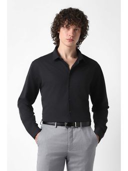 Van Heusen - Men Black Slim Fit Solid Full Sleeves Formal Shirt