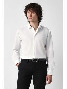 Van Heusen - Men White Slim Fit Solid Full Sleeves Formal Shirt