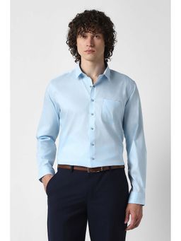 Van Heusen - Men Light Blue Slim Fit Solid Full Sleeves Formal Shirt