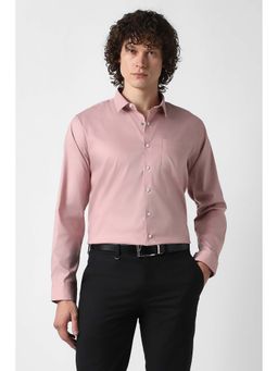 Van Heusen - Men Pink Slim Fit Solid Full Sleeves Formal Shirt