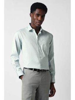 Van Heusen - Men Light Blue Relaxed Fit Textured Full Sleeves Formal Shirt