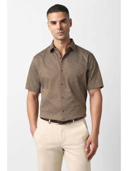 Van Heusen - Men Regular Fit Print Half Sleeves Party Shirt