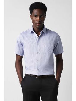 Van Heusen - Men Lilac Print Half Sleeves Party Shirt