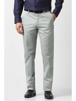 Van Heusen - Men Grey Solid Slim Fit Trousers