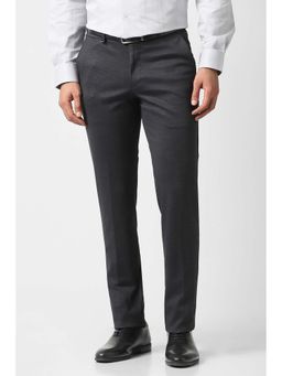 Van Heusen - Men Grey Textured Ultra Slim Fit Trousers