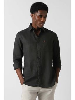 Van Heusen - Men Grey Slim Fit Solid Full Sleeves Casual Shirt