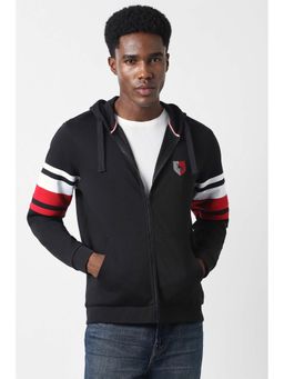 Van Heusen - Men Black Patterned Hooded Neck Jacket