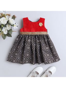Many Frocks - Girls Black Embellished Velvet Dress