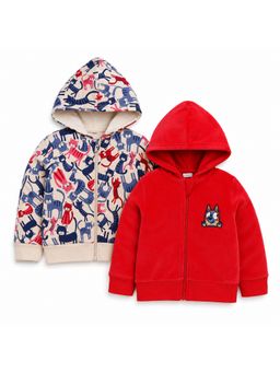 Baby Nation - Unisex Multi-Color Solid Cotton Hoodie (Pack of 2)