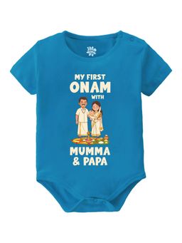 Baby Buzz - Kids My First Onam With Mummy and Papa English Graphic Cotton Onesie