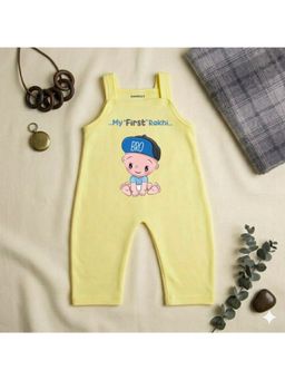 KNITROOT - Cotton Knit Raksha Bandhan Sleeveless My First Rakhi Text Graphic Bodysuit