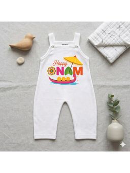 KNITROOT - Cotton Knit Onam Sleeveless Happy Onam Text Printed Bodysuit