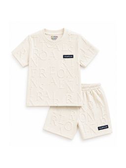 Trampoline - Boys Off White Textured Jacquard Co-Ord Set