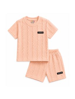 Trampoline - Boys Peach Textured Jacquard Co-Ord Set