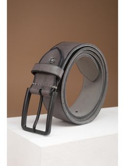 Louis Philippe - Men Grey Solid Leather Casual Belt