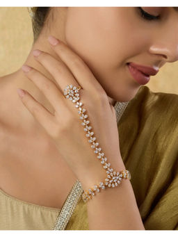 Indinoor - White Kavena Zircon Hand Harness