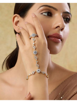 Indinoor - White Rihnaya Zircon Hand Harness