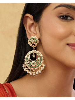Indinoor - Green Zuleikha Jadau Earrings