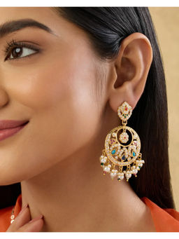 Indinoor - Multi-Color Katha Jadau Earrings