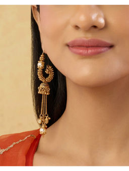 Indinoor - Gold Khitbat Temple Earrings