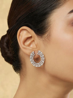 Indinoor - White Denvika Zircon Stud Earrings