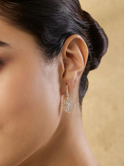 Indinoor - White Kelvisha Zircon Dangler Earrings