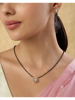 Indinoor - Black Lenira Zircon Mangalsutra with Earrings