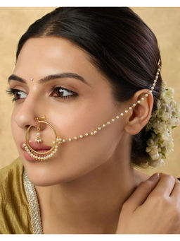 Indinoor - Off White Neshira Temple Nose Ring
