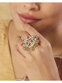 Indinoor - Multi-Color Orenya Temple Ring