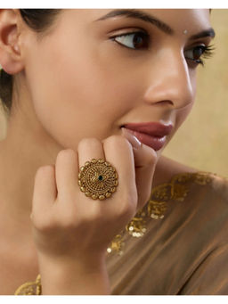 Indinoor - Green Karvaya Temple Ring