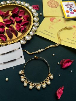 PAYA - Pearl Rakhi and Bangle Lumba/Sister Rakhi and Dhaaga Combo