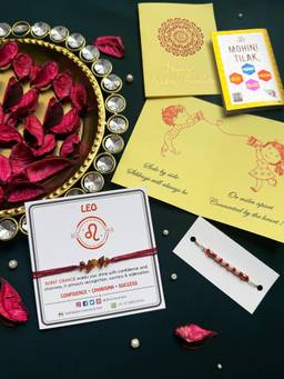 PAYA - Lucky Color Healing Zodiac Rakhi and Dhaaga Combo - Leo