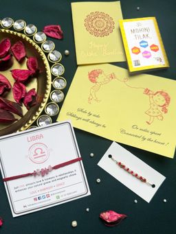 PAYA - Lucky Color Healing Zodiac Rakhi and Dhaaga Combo - Libra
