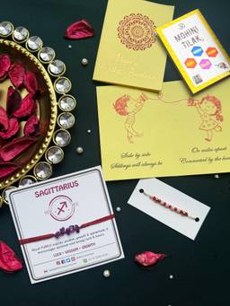 PAYA - Lucky Color Healing Zodiac Rakhi and Dhaaga Combo - Sagittarius