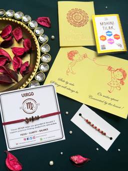 PAYA - Lucky Color Healing Zodiac Rakhi and Dhaaga Combo - Virgo
