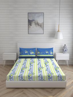 Layers - Portland Cotton 104 TC Bedsheet Set (Blue)