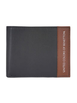 United Colors of Benetton - Aroldo Men Leather Passcase Wallet - Black