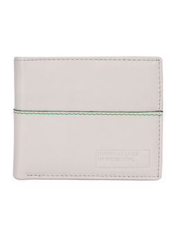 United Colors of Benetton - Guntero Men Leather Global Coin Wallet - Ivory